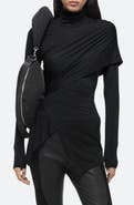 Helmut Lang Protection Draped Asymmetric Turtleneck Top