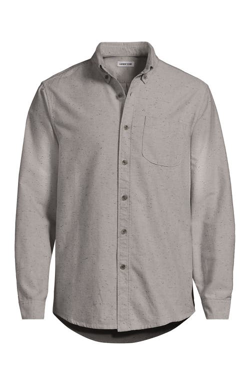 Lands' End Traditional Fit Flagship Flannel Shirt In Gray