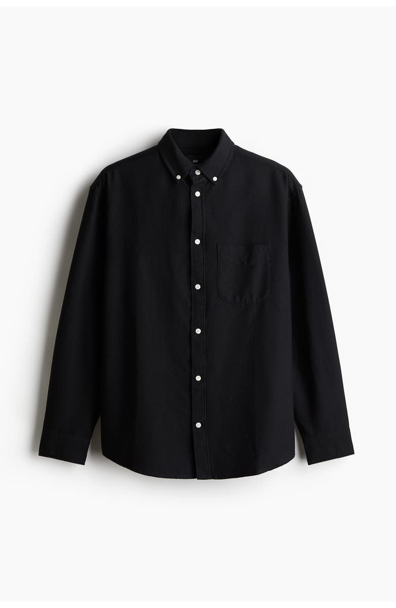 H&M Regular fit oxford shirt, Alternate, color, Black