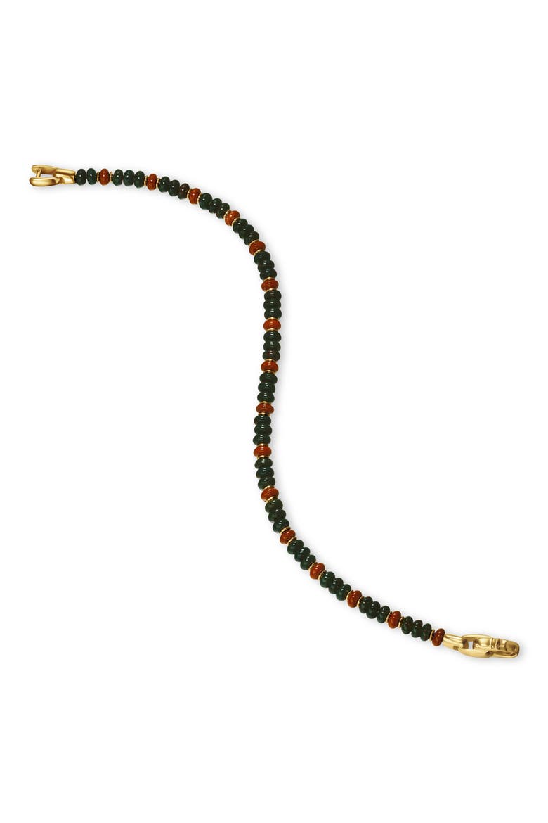Men's Spiritual Beads Bracelet in 18K Yellow Gold with Bloodstone and Red Jasper, Alternate, color, 18K GOLD