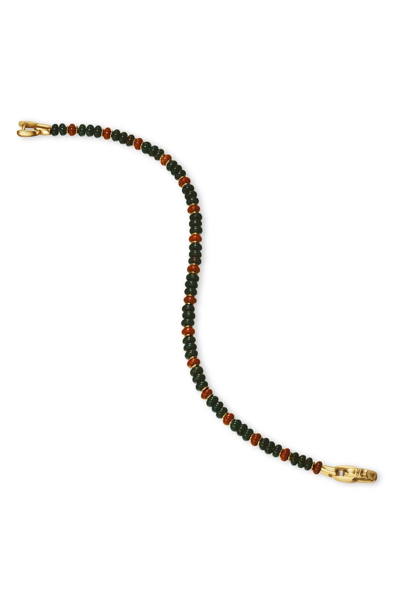 David Yurman Men's Spiritual Beads Bracelet in 18K Yellow Gold with Bloodstone and Red Jasper, Alternate, color, 18K Gold