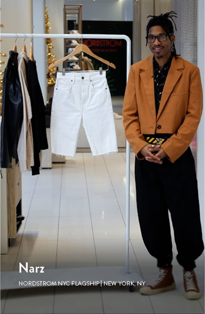 Le Vintage High Waist Raw Edge Bermuda Shorts, sales video thumbnail