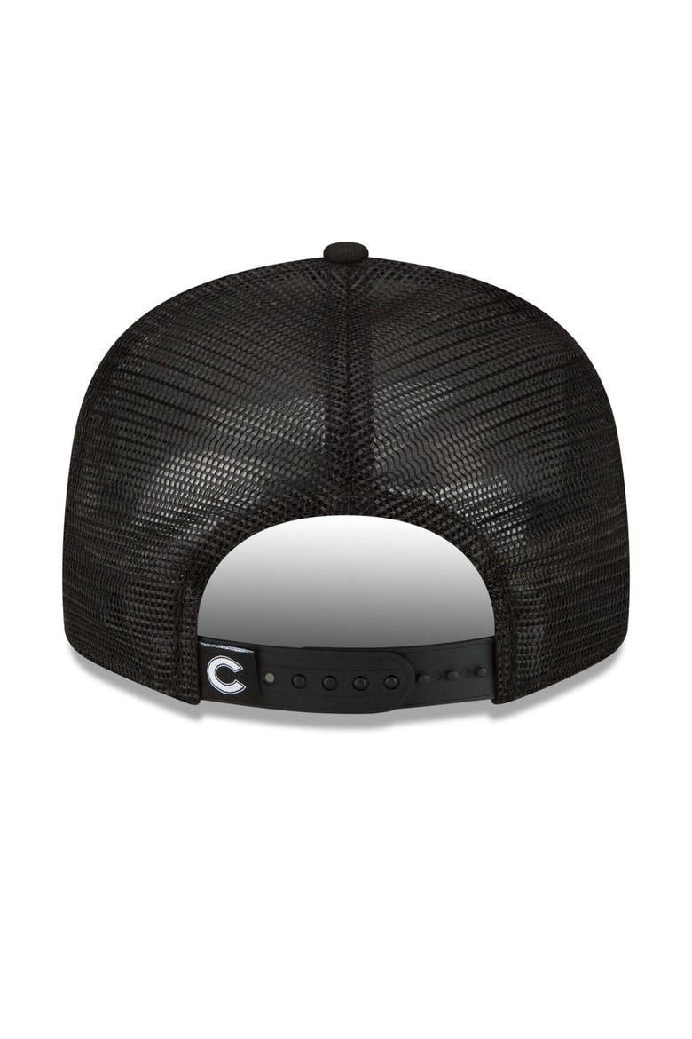 Men's New Era Black Chicago Cubs Street Trucker 9FIFTY Snapback Hat, Alternate, color, Black