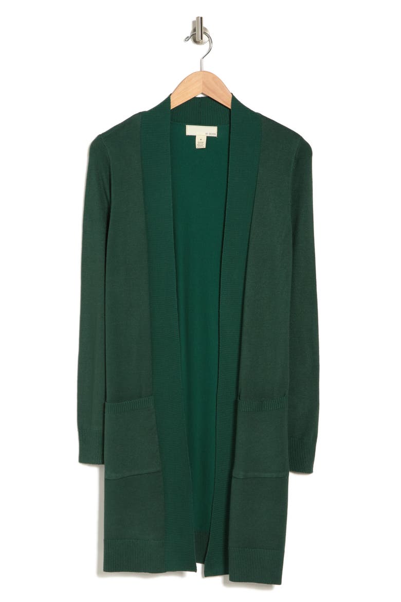 Hudson Mid Thigh Lightweight Cardigan, Alternate, color, HUNTER GREEN