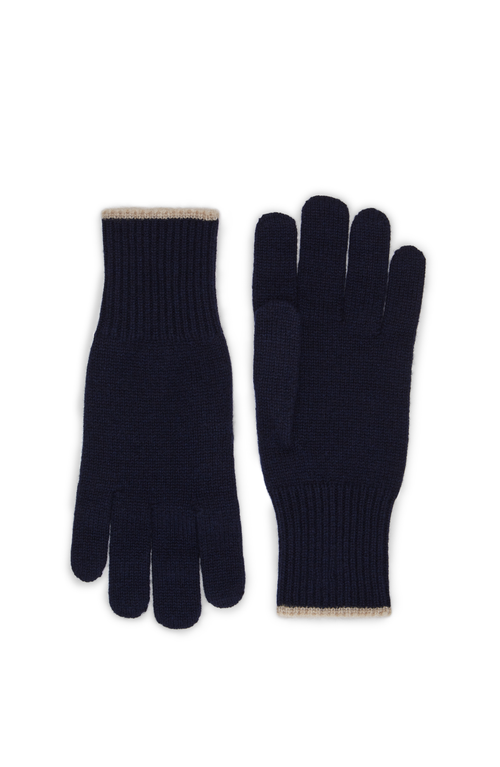 Brunello Cucinelli Knit Gloves In Navy Blue