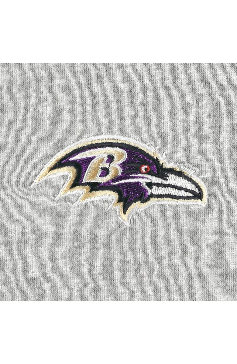 PROFILE Men's Heather Gray Baltimore Ravens Big & Tall Fleece Raglan Full-Zip Hoodie Jacket, Alternate, color, 