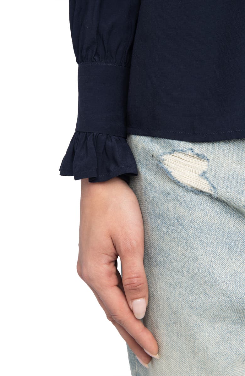 Zadig & Voltaire Thely Frill Button-Up Shirt Shirt, Alternate, color, 