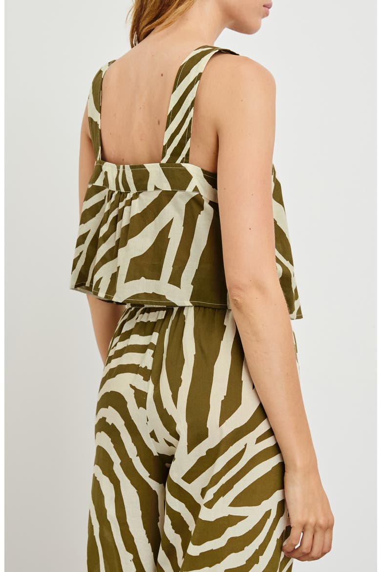 Blythe Zebra Stripe Cotton Crop Tank, Alternate, color, SELVA