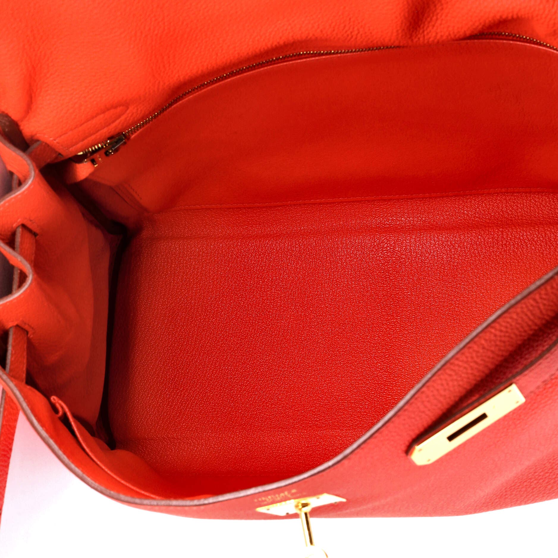 Pre-Owned Hermes Kelly Handbag Orange Togo with Gold Hardware 35, Alternate, color, Capucine