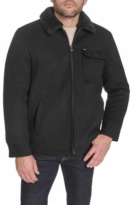 Laydown Shirt Jacket with Faux Fur Collar
