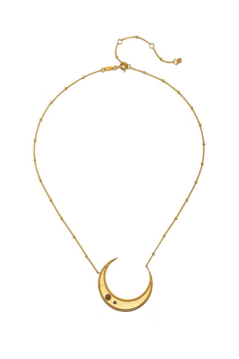 Eternal Guidance Moon Necklace, Alternate, color, Gold