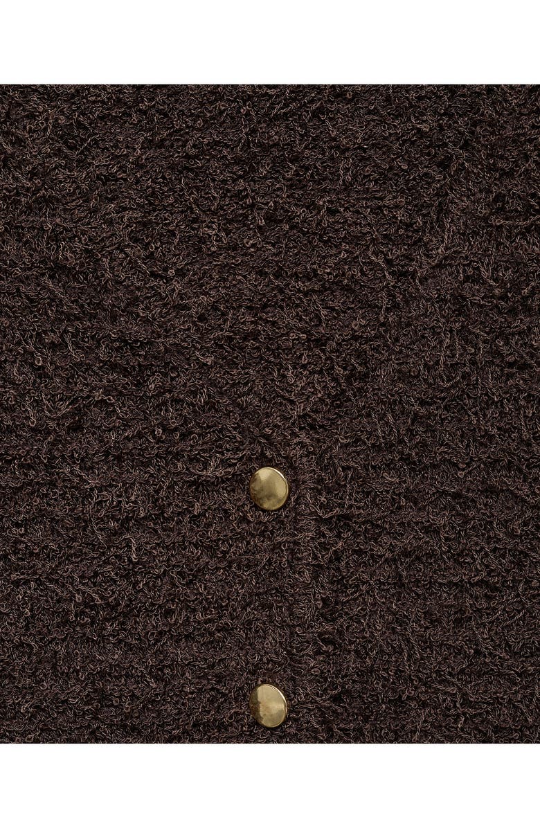 MANGO Bouclé Cardigan Sweater, Alternate, color, Chocolate