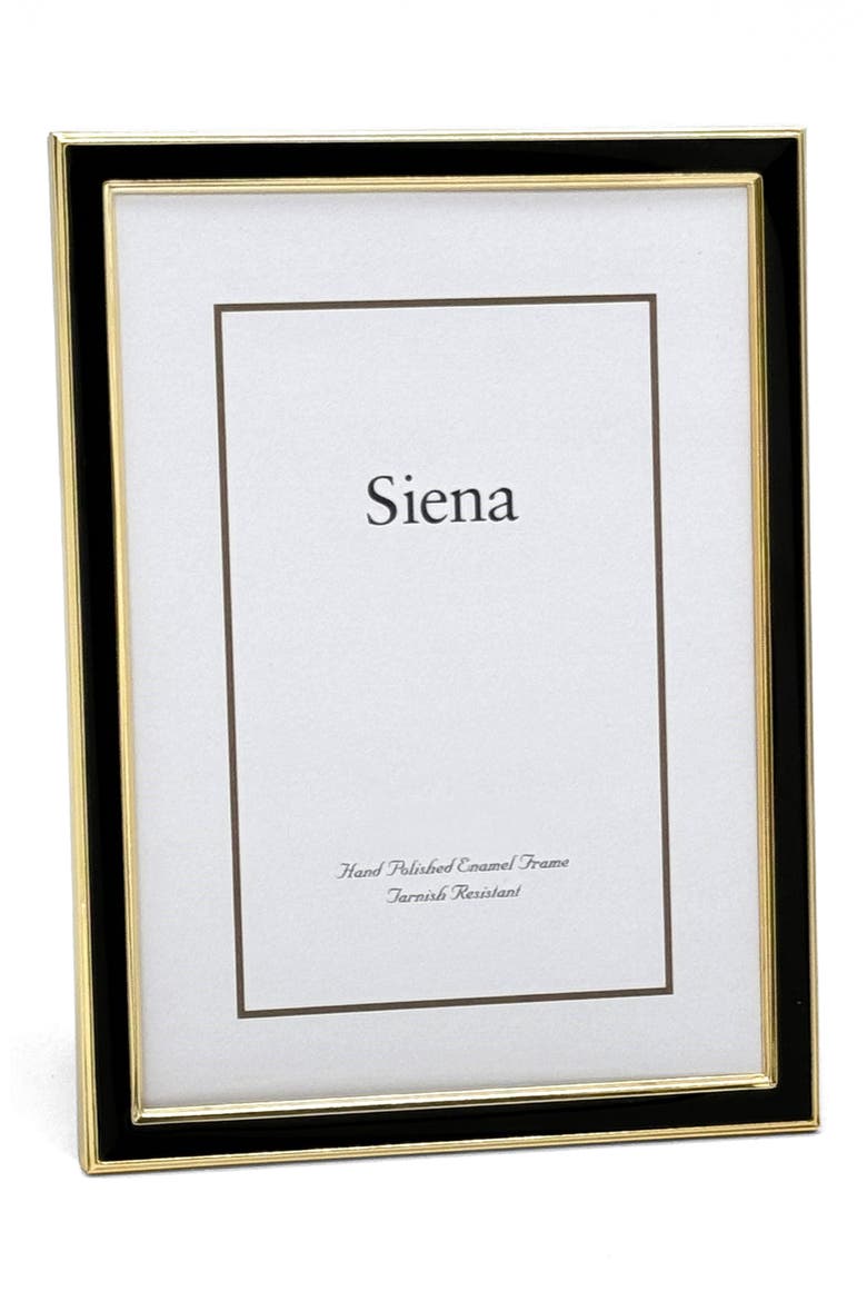 Enamel & Goldtone Border 5" x 7" Picture Frame, Main, color, BLACK