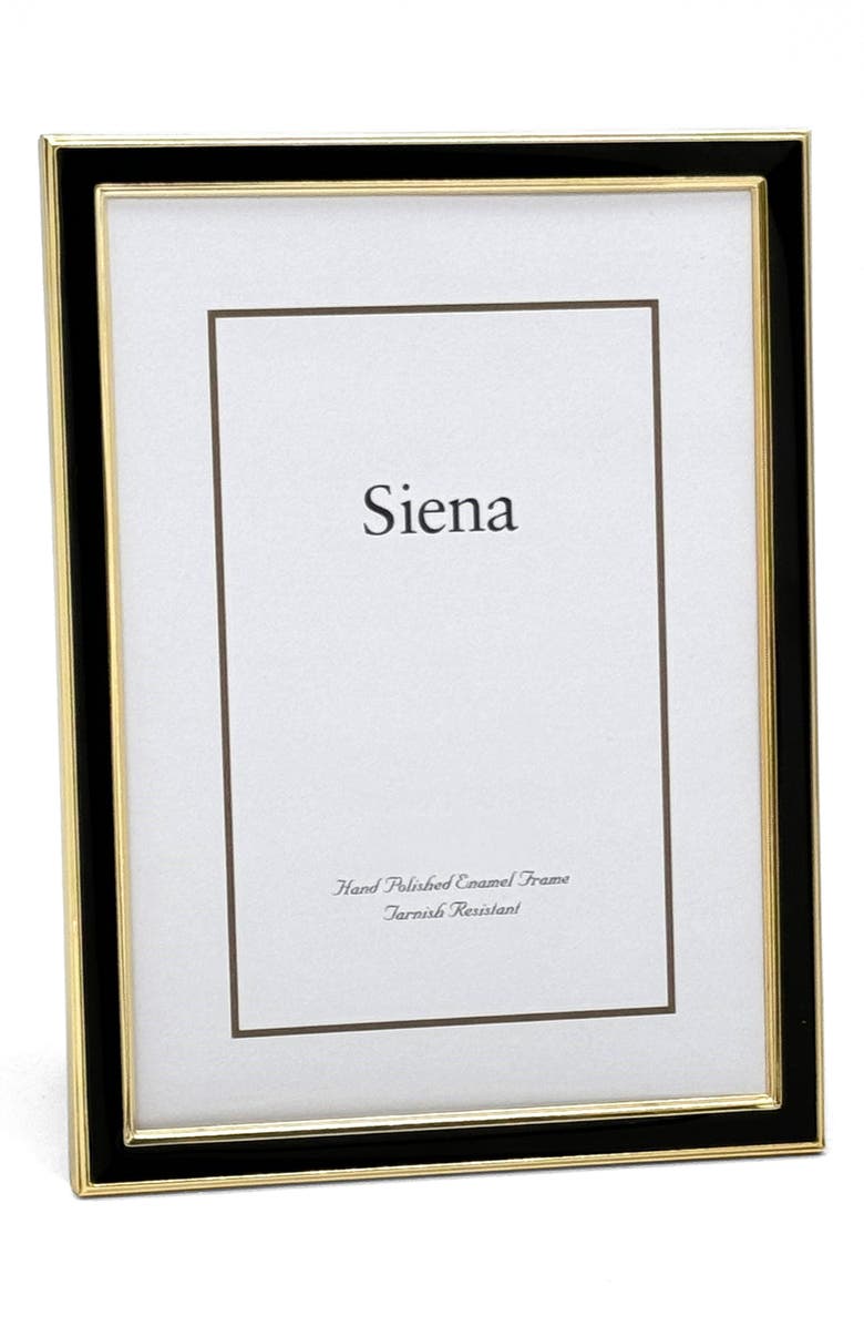 Siena Enamel & Goldtone Border 5" x 7" Picture Frame, Main, color, Black
