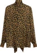 Saint Laurent Leopard Print Silk Top
