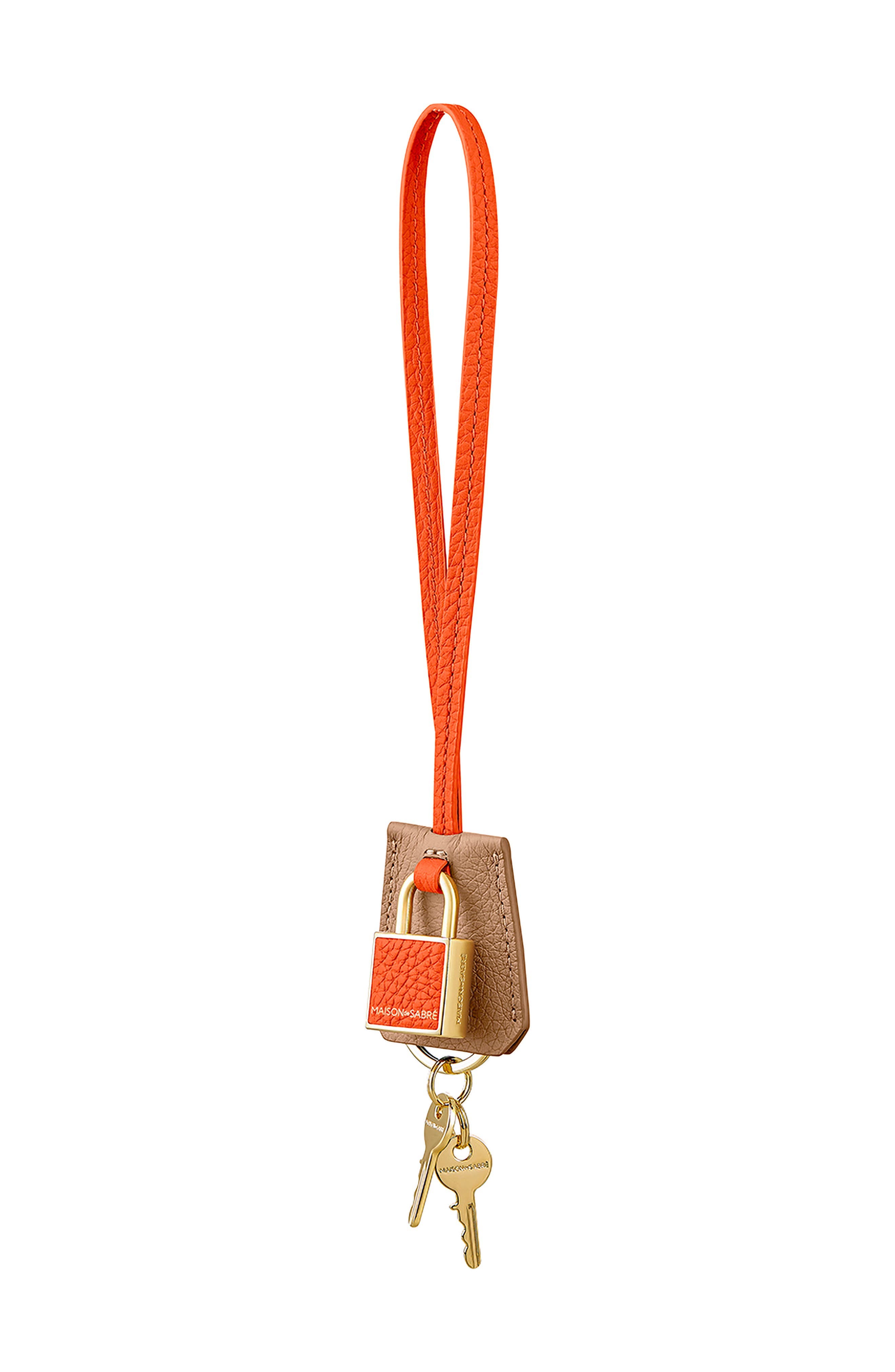 The SABRÉMOJI Padlock Charm, Alternate, color, Manhattan Sandstone