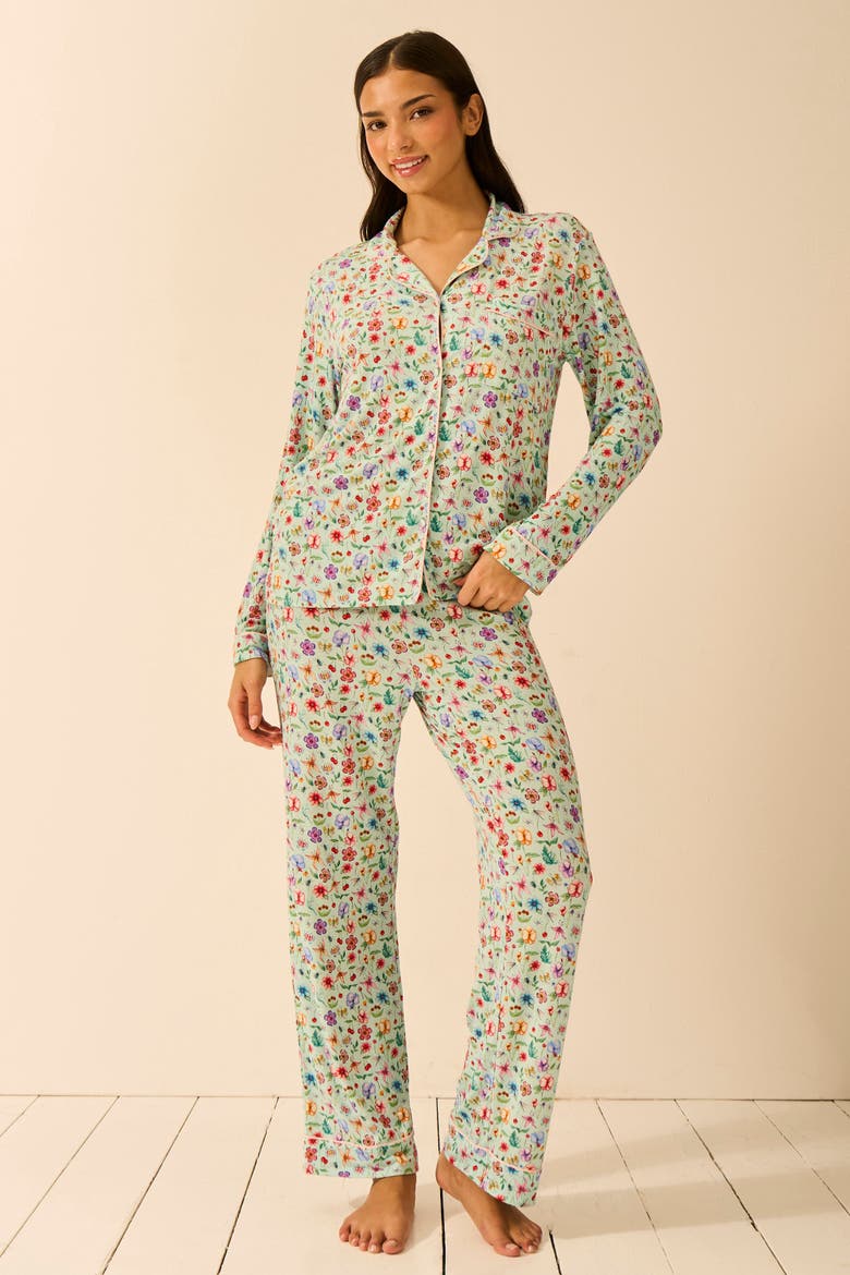 Long Pyjama Set, Alternate, color, Ethereal Wildflowers