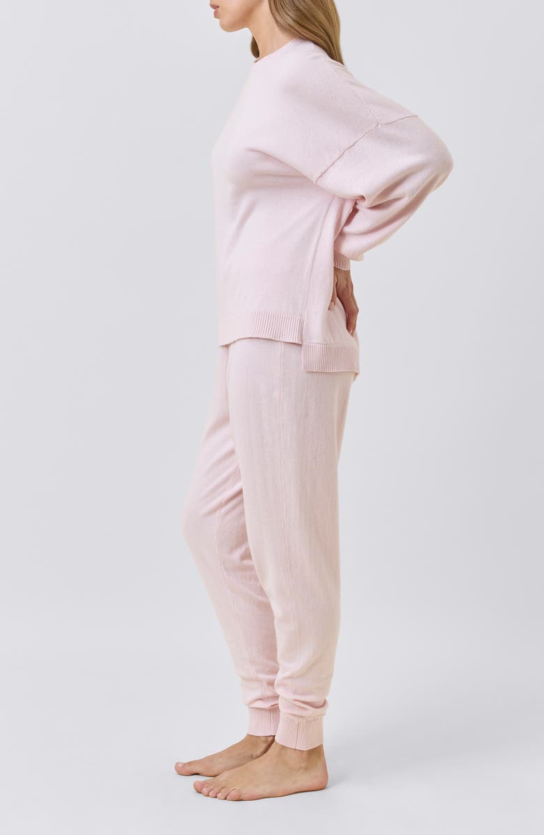 Papinelle Cotton & Cashmere Crewneck Sweater, Alternate, color, Papinelle Pink