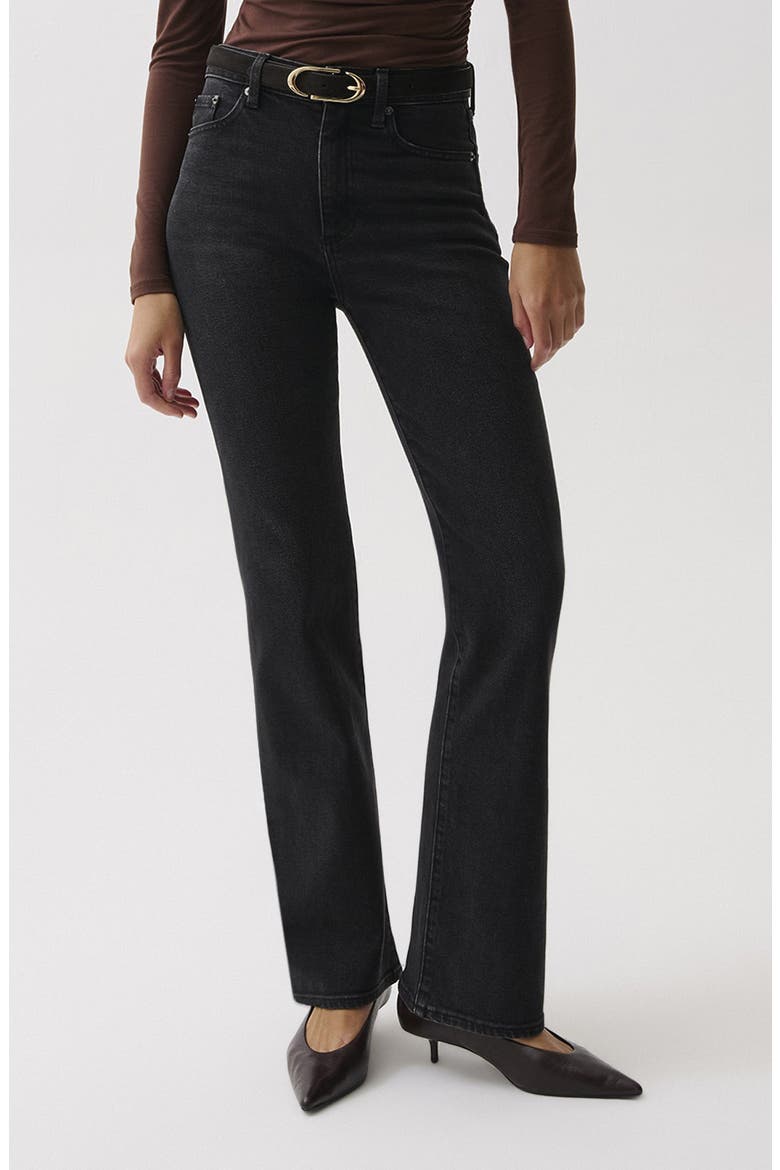Evie High Waist Petite Bootcut Jeans, Main, color, JETSET