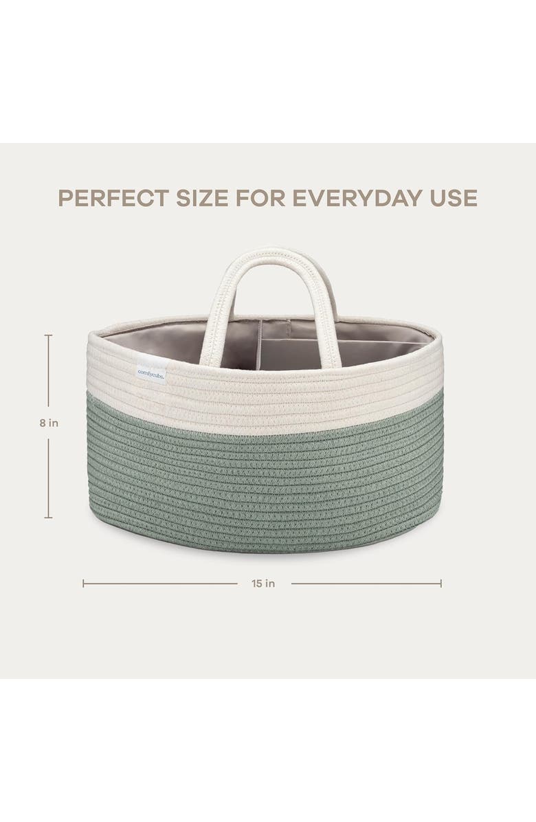 Comfy Cubs Rope Diaper Caddy, Alternate, color, Sage