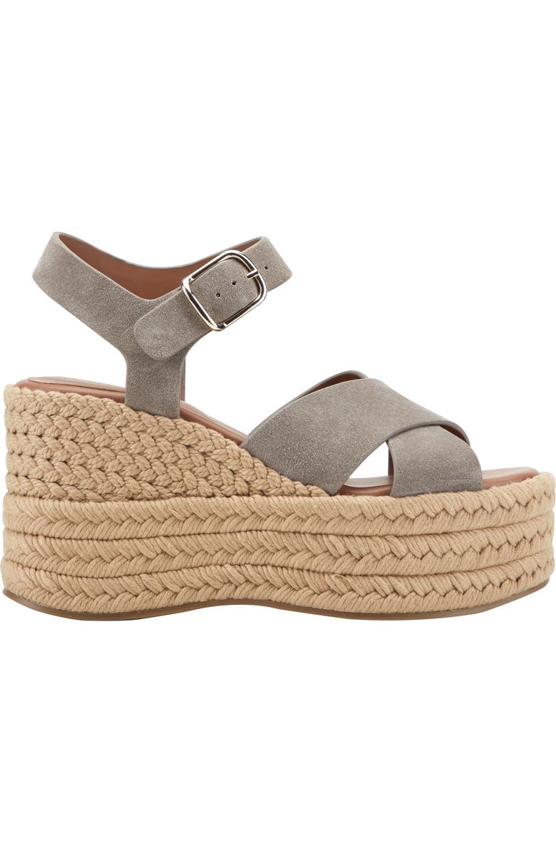 Marc Fisher LTD Pasion Espadrille Ankle Strap Platform Wedge Sandal, Alternate, color, Taupe