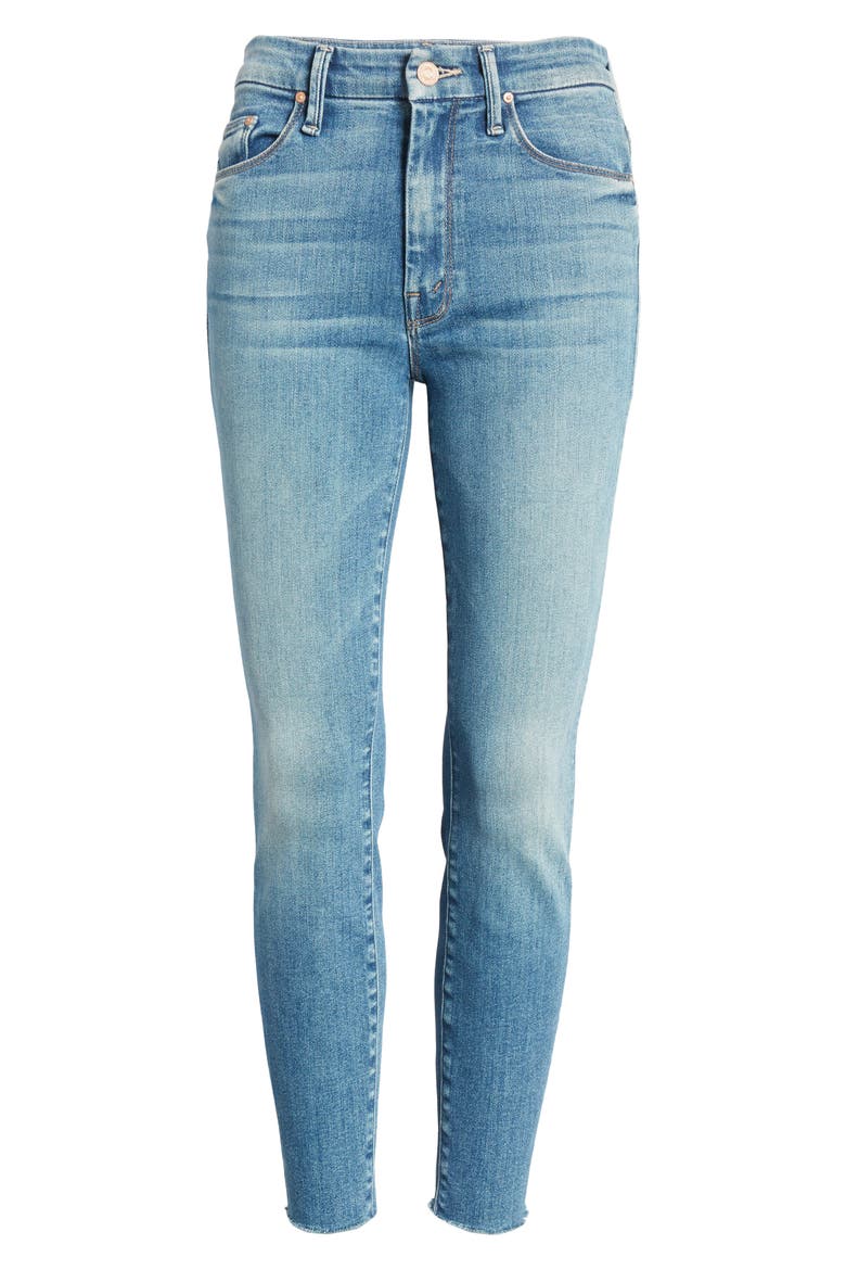 The Looker High Waist Frayed Ankle Skinny Jeans, Alternate, color, HEY SUN