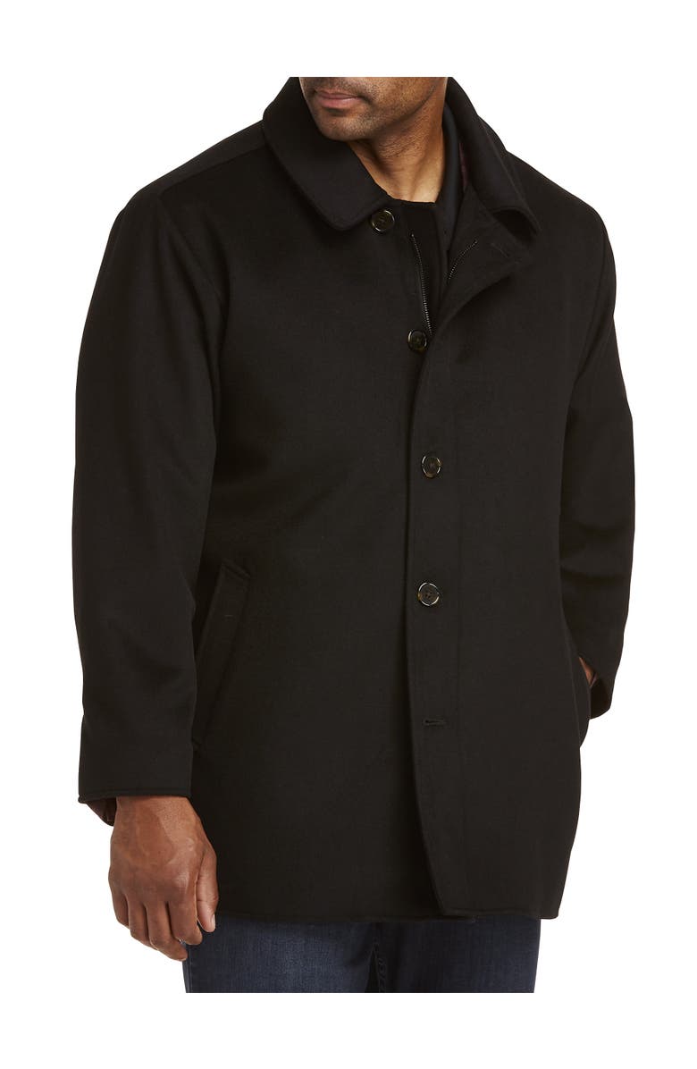 Oak Hill Big & Tall Wool Blend Basic Overcoat, Alternate, color, Black