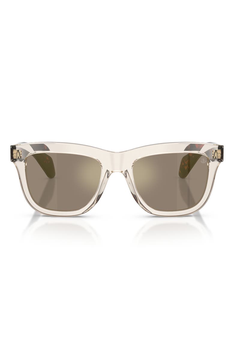 Moncler Bronzz 52mm Pillow Sunglasses, Main, color, Butter / Mirror Gold