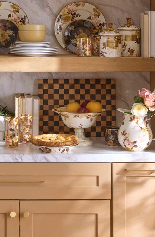 Mackenzie-childs Mackenzie Childs Wild Rose Large Compote Bowl In Neutral