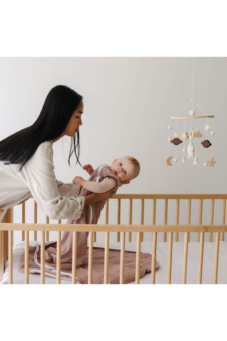 Baby Nursery Wooden Hanging Toy Crib Mobile, Rattan Shapes, Alternate, color, Wooden galaxy