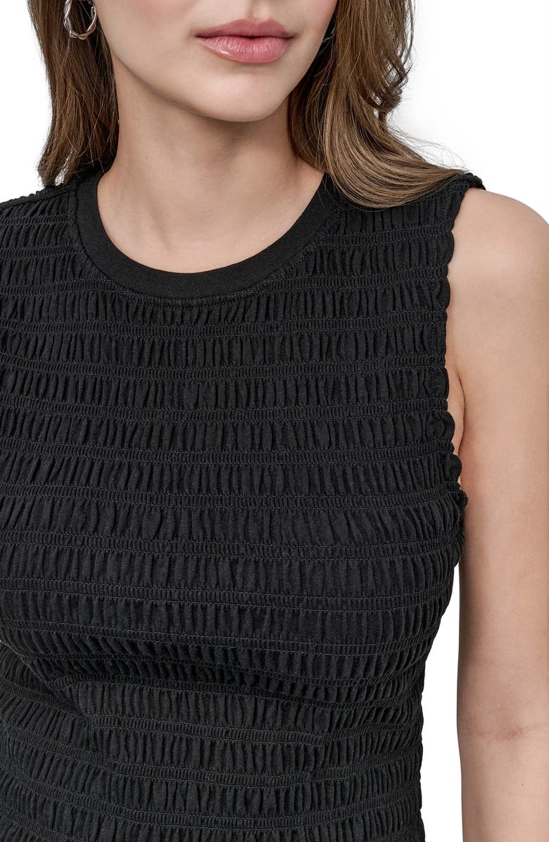 DKNY Jeans Smocked Sleeveless Top, Alternate, color, Black