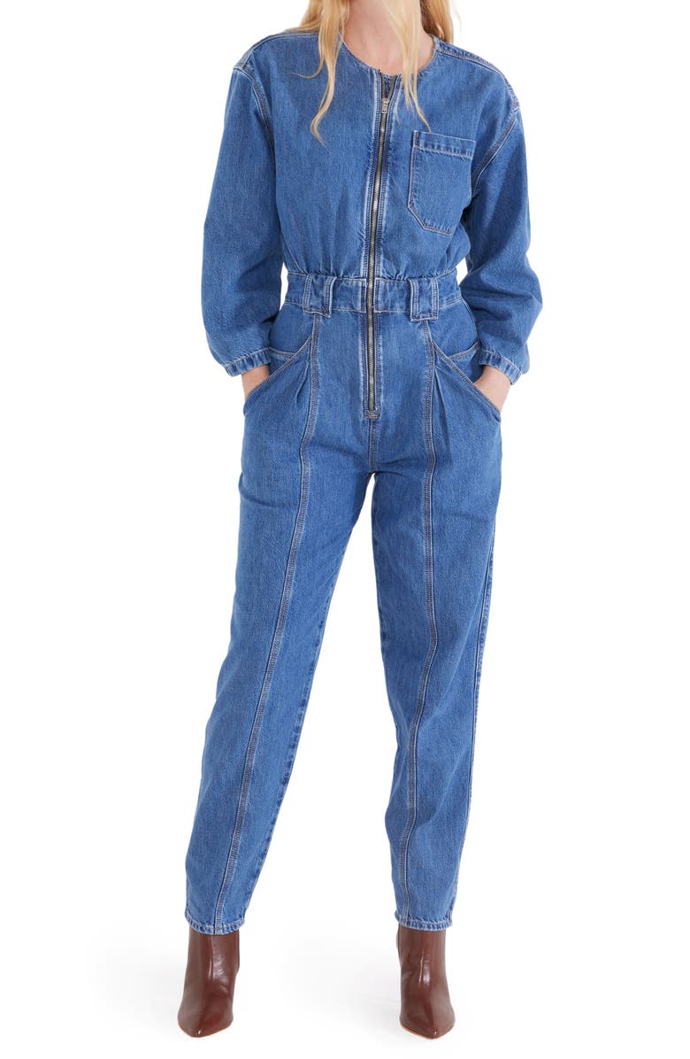 ÉTICA Fatima Long Sleeve Denim Jumpsuit, Alternate, color, 