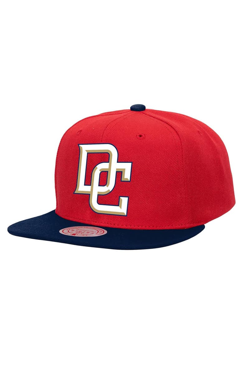 Men's Mitchell & Ness Red Washington Nationals Cooperstown Collection Basic Flip Snapback Hat, Main, color, Red