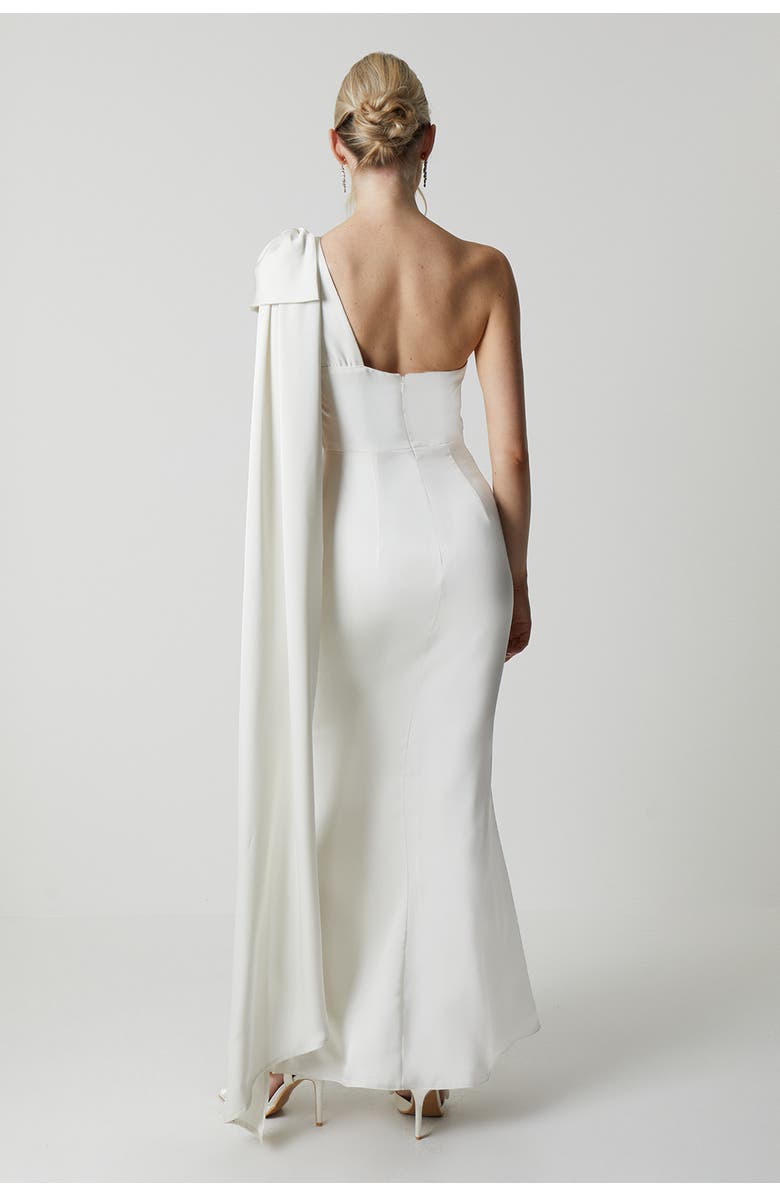 Coast One Shoulder Satin Wedding Dress, Alternate, color, Ivory