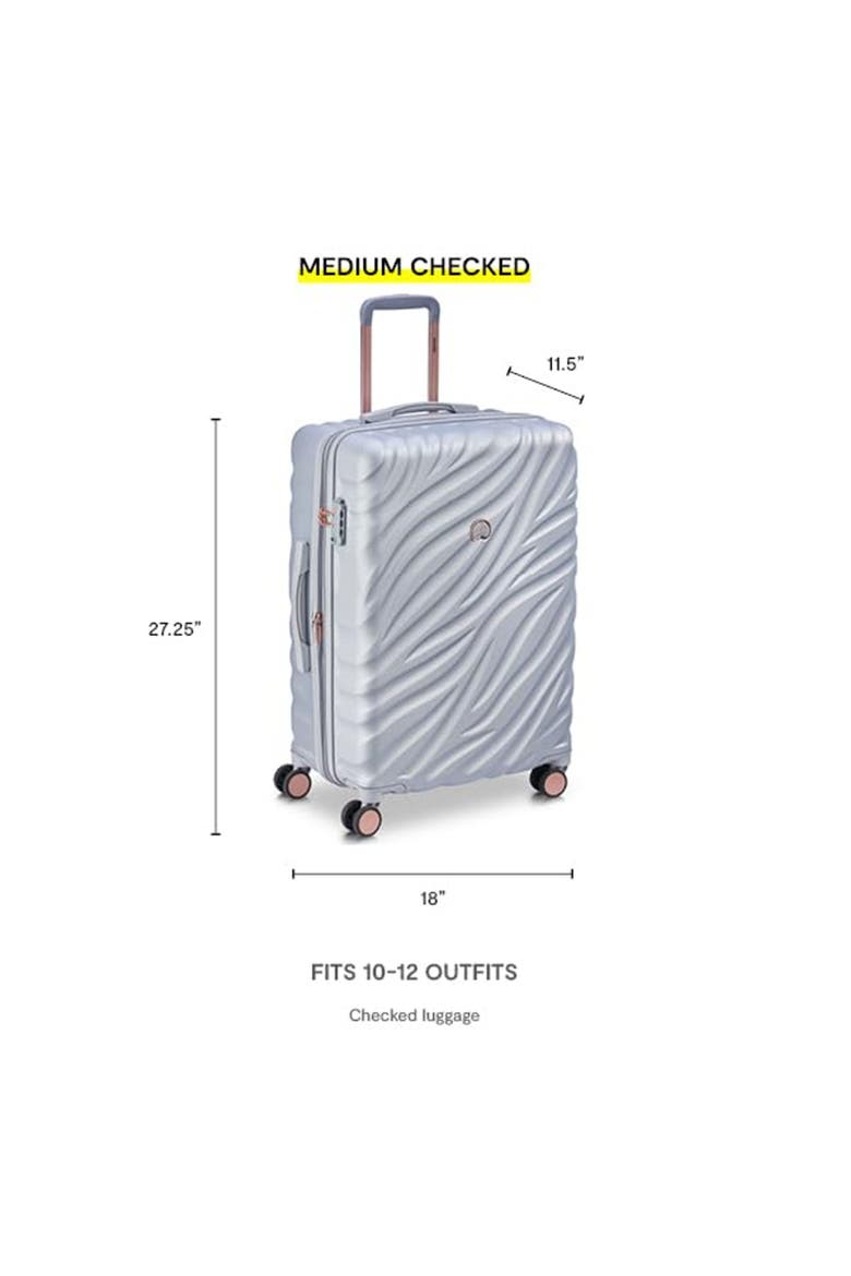 Delsey Alexis Lightweight Luggage Checked Medium, Alternate, color, Platinum/Rose Gold