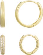 Adornia 2-Pack Assorted Hoop Earrings