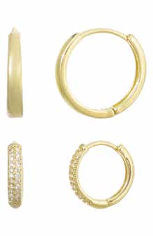 Adornia 2-Pack Assorted Hoop Earrings