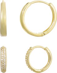 Adornia 2-Pack Assorted Hoop Earrings