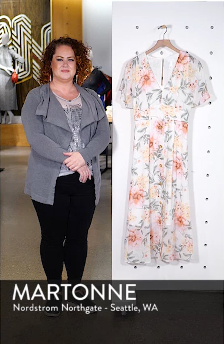 Floral Print Midi Dress, sales video thumbnail