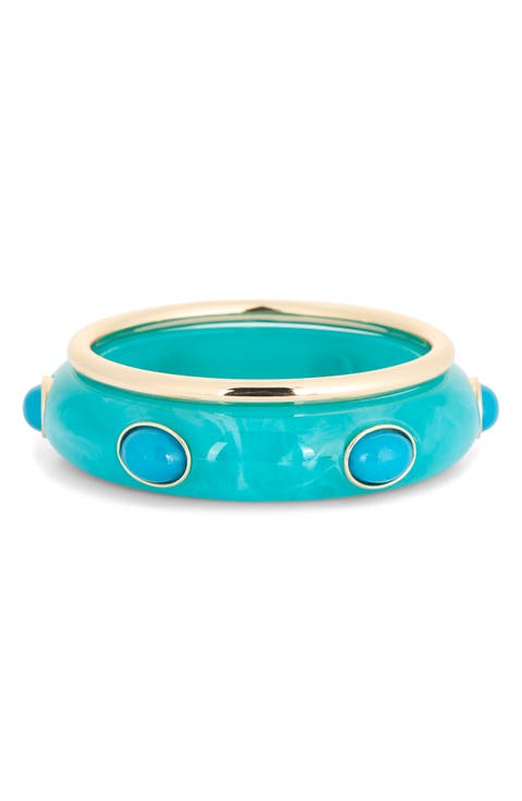 2-Pack Resin & Metal Bangle Bracelets