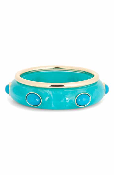 2-Pack Resin & Metal Bangle Bracelets