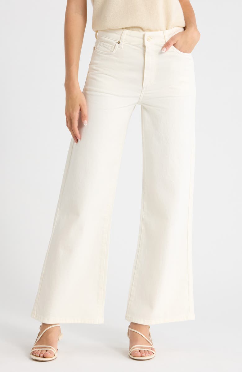 PAIGE Anessa High Waist Ankle Wide Leg Jeans, Main, color, Champagne Ecru