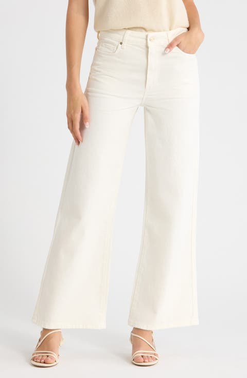 Anessa High Waist Ankle Wide Leg Jeans (Champagne Ecru) (Petite)