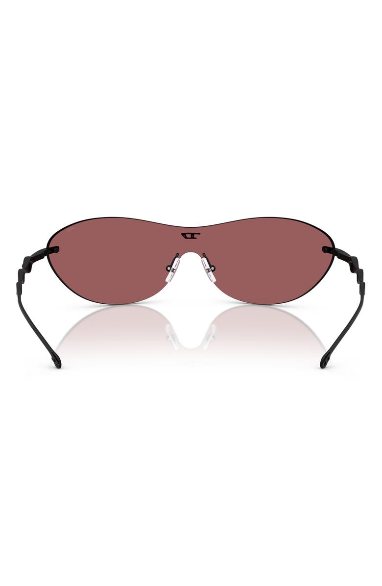 DIESEL<sup>®</sup> 135mm Frameless Shield Sunglasses, Alternate, color, Matte Black / Violet Mirror
