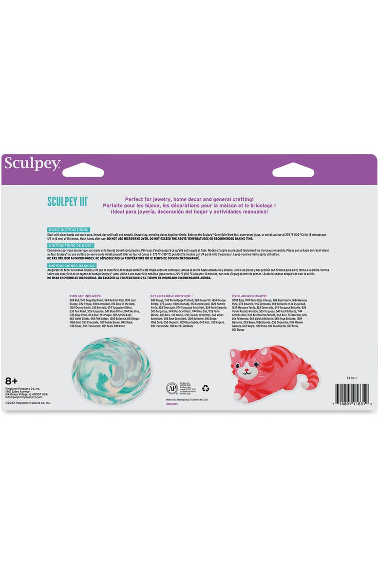 Polymer Clay Sampler Pack (30) 1oz, Alternate, color, Multicolored