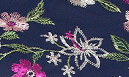 Marina Floral Embroidered Cap Sleeve Fit & Flare Dress In Multi