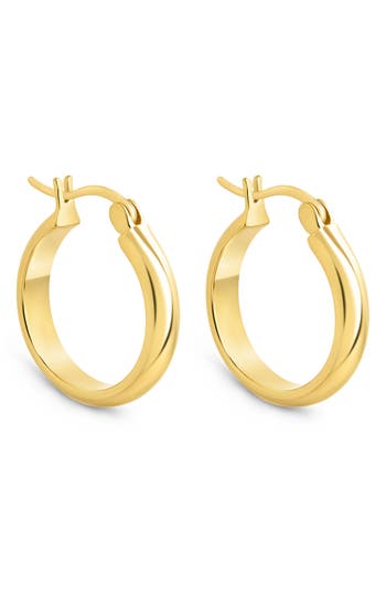 Sterling Forever Tabitha Polished Hoop Earrings In Gold