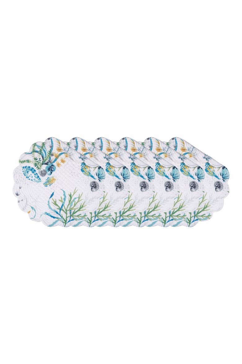 Marlowe Sound Round Placemats Set of 6, 17", Main, color, Blue