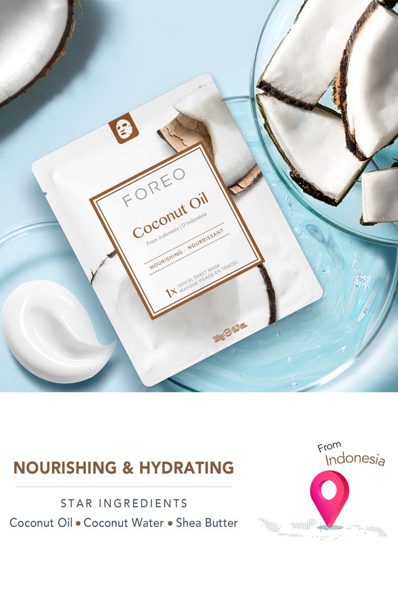 FOREO Farm To Face Sheet Mask - Coconut Oil x3, Alternate, color, NO COLOR