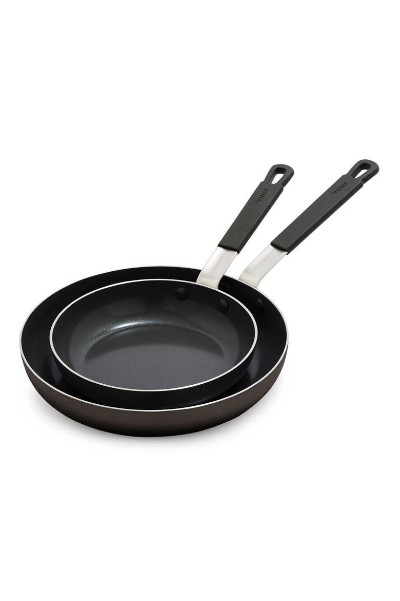 x Bobby Flay Professional Ceramic Nonstick 8" & 10" Frypan Set, Main, color, BLACK